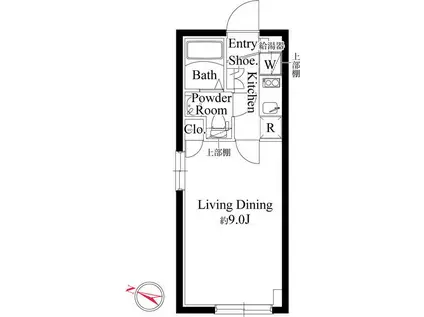 タスキSMART西大井(1K/1階)の間取り写真