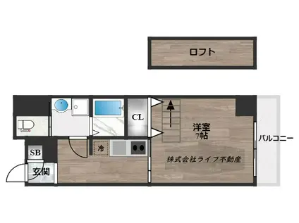 小阪レカンV(1K/5階)の間取り写真