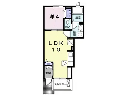 エレガンスVII(1LDK/1階)の間取り写真