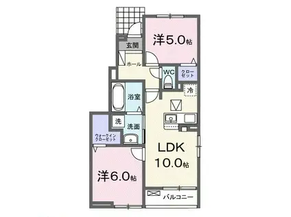 グレイス カーサ(2LDK/1階)の間取り写真