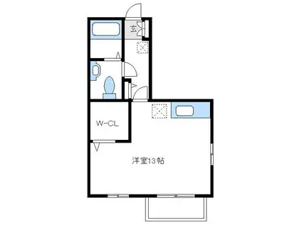 エトワール(ワンルーム/2階)の間取り写真