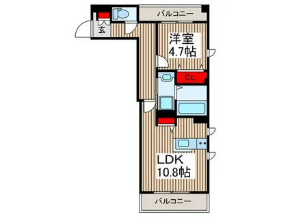COTTON LIGHTS KAWAGOE(1LDK/2階)の間取り写真