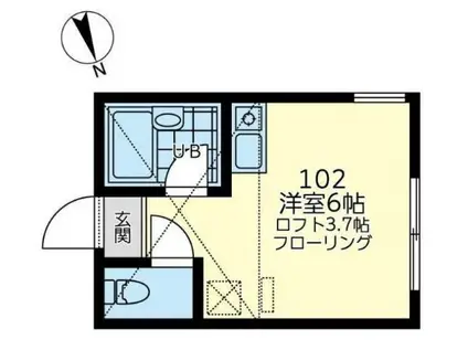ユナイトリヴェール妙蓮寺(ワンルーム/1階)の間取り写真