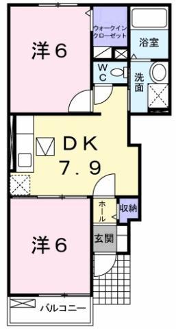 レモングラス A(2DK/1階)の間取り写真