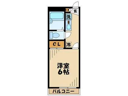 レオパレスクリナーレみなみ野(1K/1階)の間取り写真