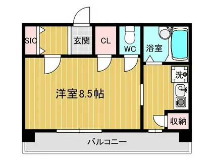 リアライズ緑地北(1K/7階)の間取り写真