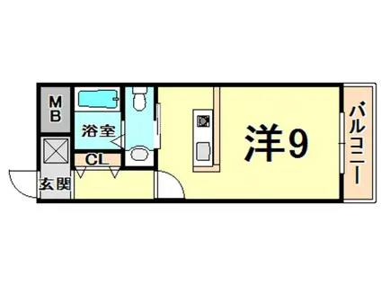 鳴尾マンション(ワンルーム/6階)の間取り写真