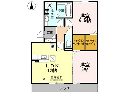 シャルマン堂前(2LDK/1階)の間取り写真