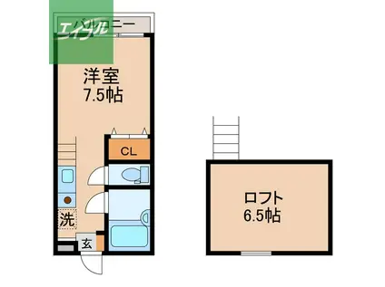 メゾンロワヴェール(ワンルーム/1階)の間取り写真
