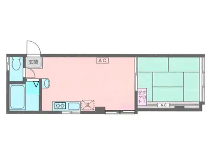 第一古木ビル(1LDK/3階)の間取り写真