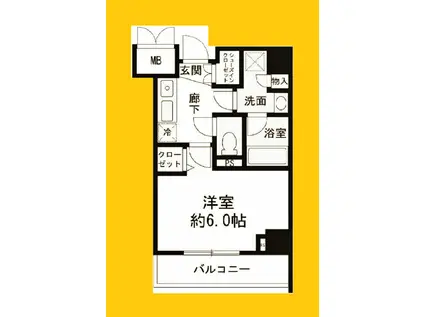 LUXEAER YOKOHAMA NAMAMUGI(1K/3階)の間取り写真