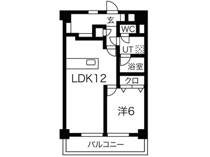 トーカンマンション松原(1LDK/4階)の間取り写真