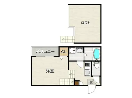 VILLA LYCORIS(1K/2階)の間取り写真