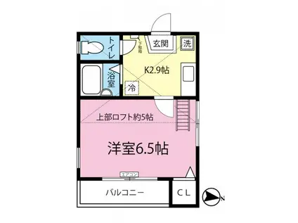 チョコレートヒルズ(1K/1階)の間取り写真