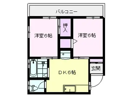 ハイツ樋之浦(2DK/3階)の間取り写真