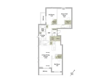 ステラ松濤(3LDK/3階)の間取り写真