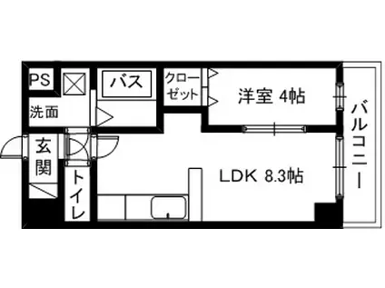 BLEZIOIII(1LDK/2階)の間取り写真