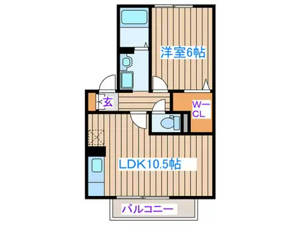 レピィナードII(1LDK/2階)の間取り写真