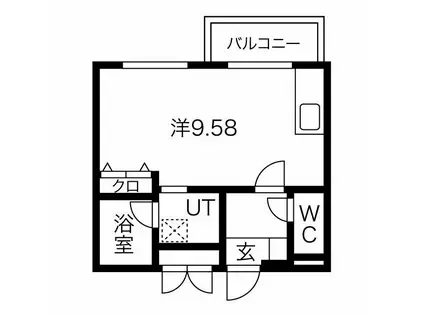 ミラネーゼ大谷地(ワンルーム/2階)の間取り写真