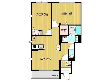 LA VIE BELLE(2LDK/1階)の間取り写真