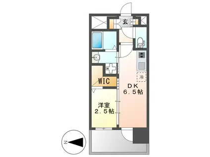 エステムコート名古屋サウスプレミオ(1DK/3階)の間取り写真