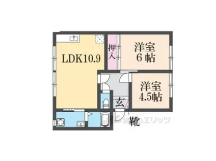 フレグランス メイビー B棟(2LDK/2階)の間取り写真