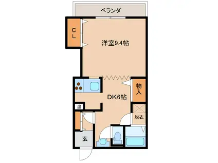 ピュアハイム光陽(1DK/2階)の間取り写真