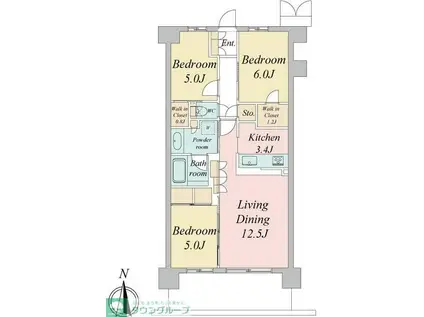 トラープランド蒼麗館(3LDK/5階)の間取り写真