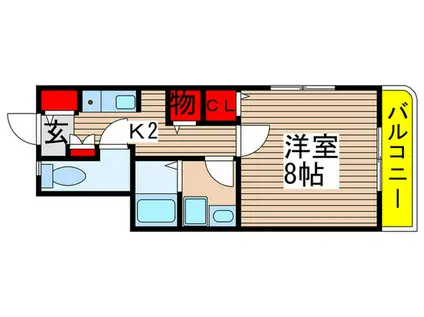 カサ デ リアム(1K/2階)の間取り写真