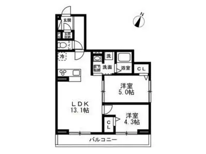 川口市戸塚2丁目PJ 共同(2LDK/1階)の間取り写真