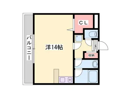 宝殿美保里ヤングパレス(ワンルーム/1階)の間取り写真