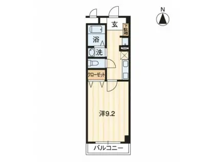 ドエル森の木(1K/2階)の間取り写真
