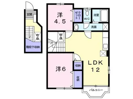 サン・ヴィスタI(2LDK/2階)の間取り写真