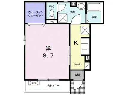 グランツ・西新井(1K/1階)の間取り写真