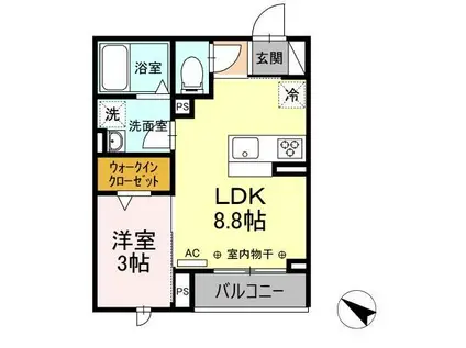 エスペランサ21(1LDK/1階)の間取り写真