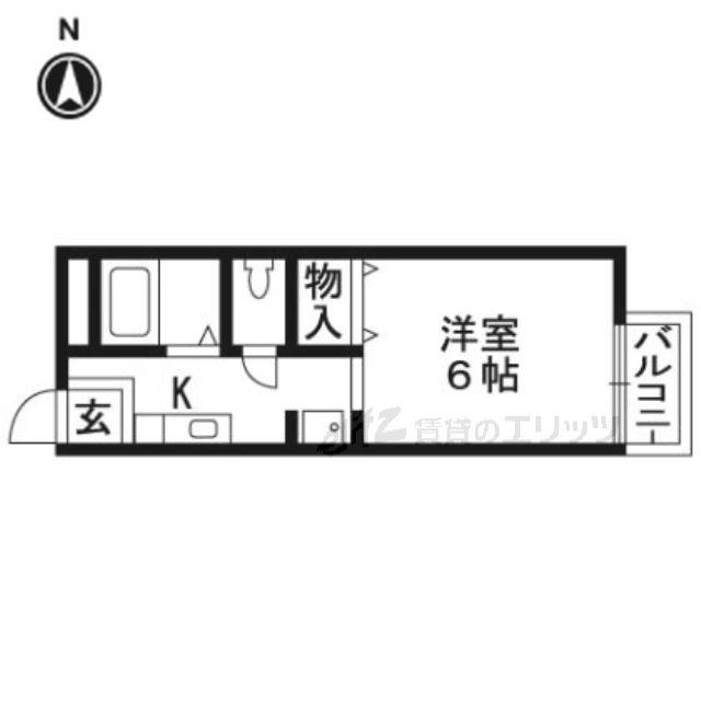 ウィンヒル上郡II(1K/1階)の間取り写真