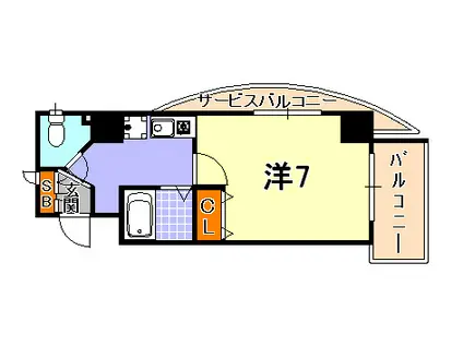 ラナップスクエア神戸県庁前(1K/8階)の間取り写真