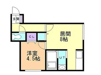 リベルティ美園(1LDK/1階)の間取り写真