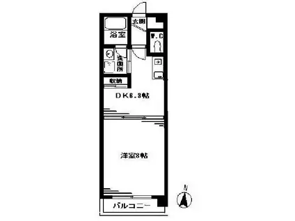 リヴィエール北山(1DK/1階)の間取り写真