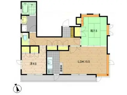 セントラルヒルズ(2LDK/2階)の間取り写真