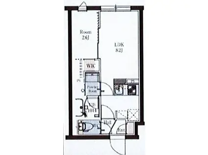 プロスタイルウェルス東武練馬II(1LDK/2階)の間取り写真