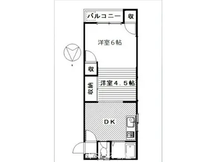 ハイツリッチ前橋(2DK/2階)の間取り写真