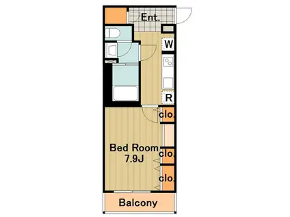 リブリジョワ(1K/1階)の間取り写真