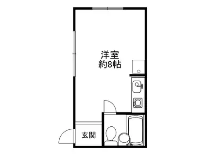 コーポゆか(ワンルーム/1階)の間取り写真