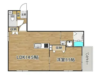 ヴァンクレール(1LDK/2階)の間取り写真