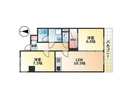 ペアシティ II(2LDK/1階)の間取り写真
