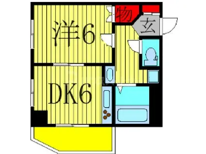 メゾングリーンアップル(1DK/7階)の間取り写真