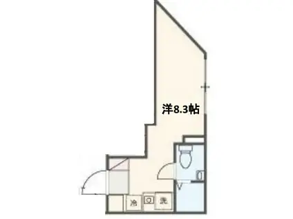 MELDIA RESIDENCE王子(1K/2階)の間取り写真