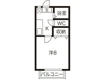 LAPIS RURI(1K/2階)の間取り写真