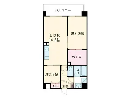 ALIVIS野田阪神(2LDK/7階)の間取り写真